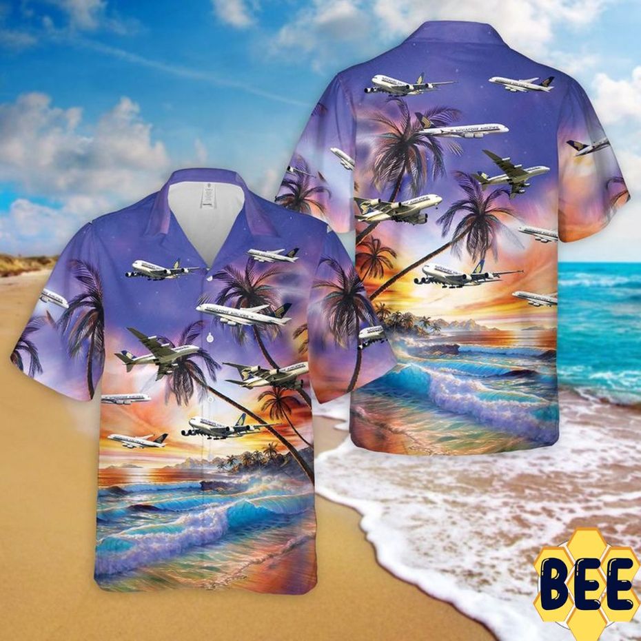 Singapore Airlines Airbus A350 Trending Hawaiian Shirt