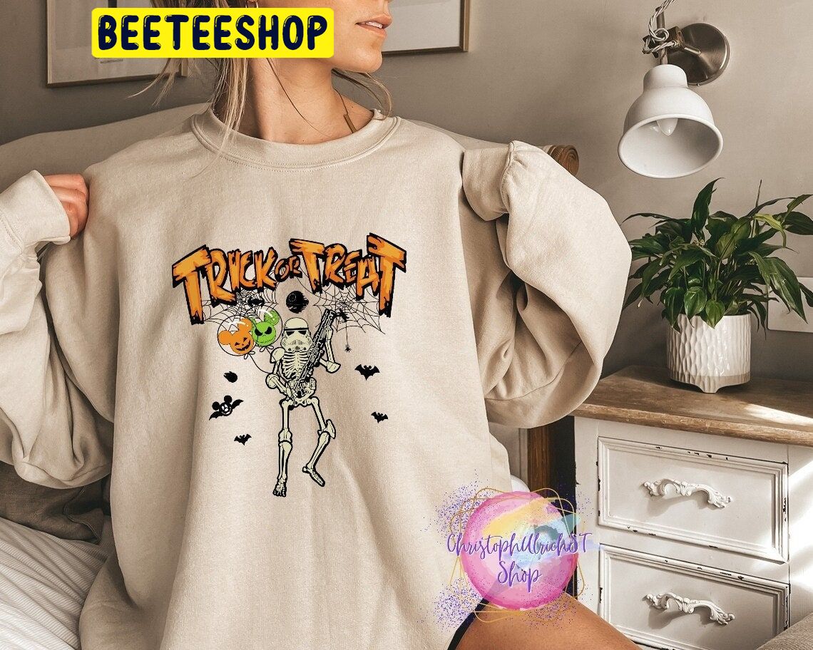 Skeleton Star Wars And Balloon Trick Or Treat Halloween Unisex Sweatshirt