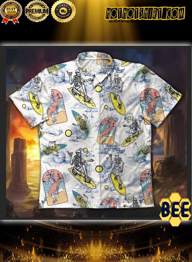 Skeleton Surfing Summer Vibe Trending Hawaiian Shirt