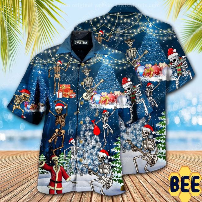 Skull Dabbing And Merry Christmas Full Print Trending Hawaiian Shirt