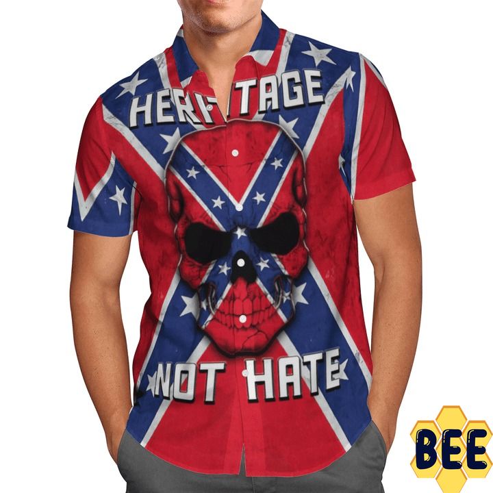 Southern Pride Skull Heritage Not Hate Trending Hawaiian Shirt