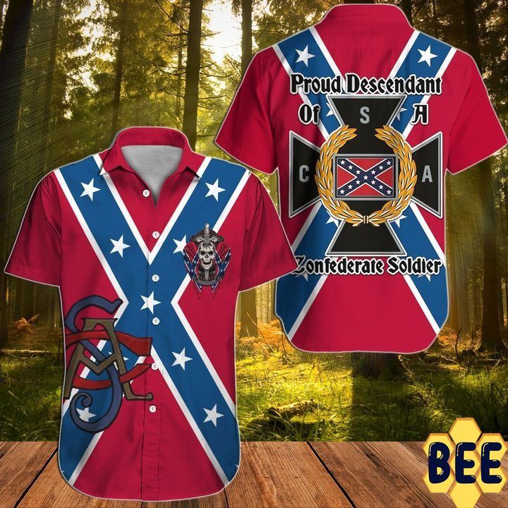 Southern Proud Descendant Of A Confederate Soldier Button Up Trending Hawaiian Shirt