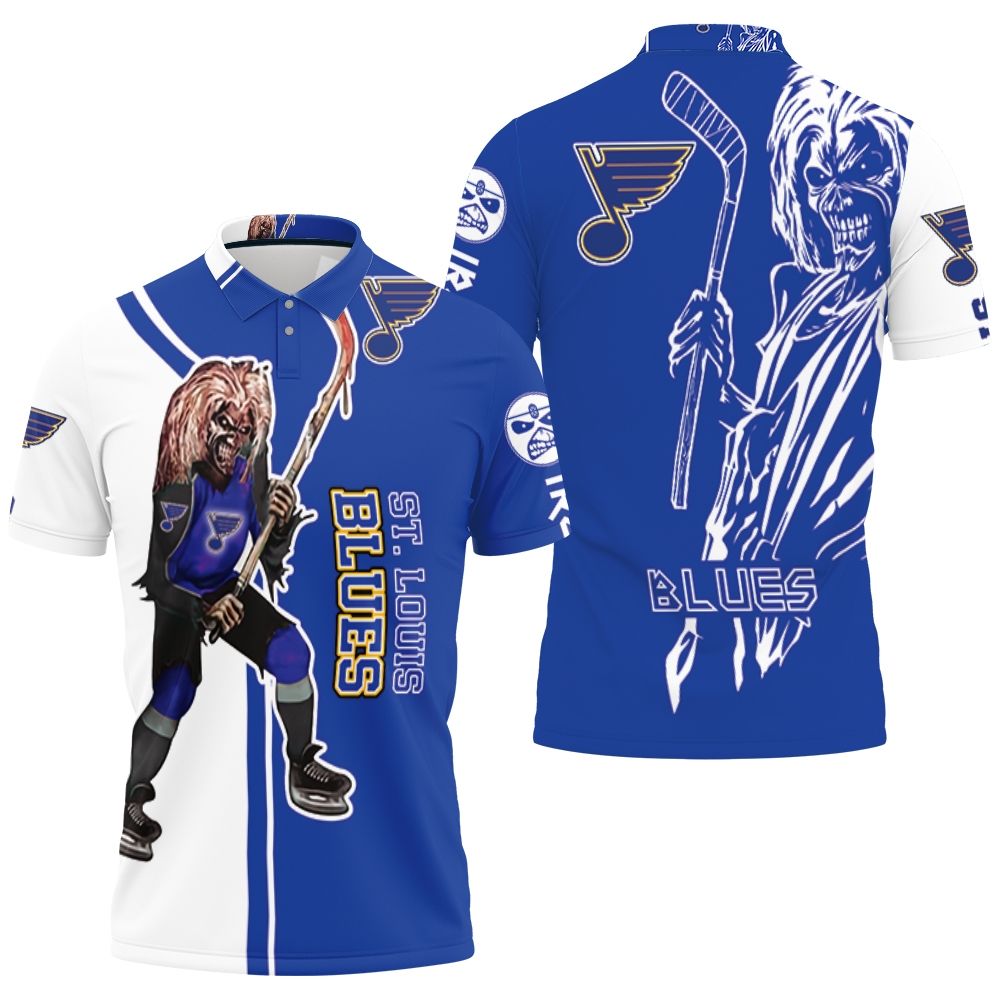 St. Louis Blues And Zombie 3D All Over Print Polo Shirt