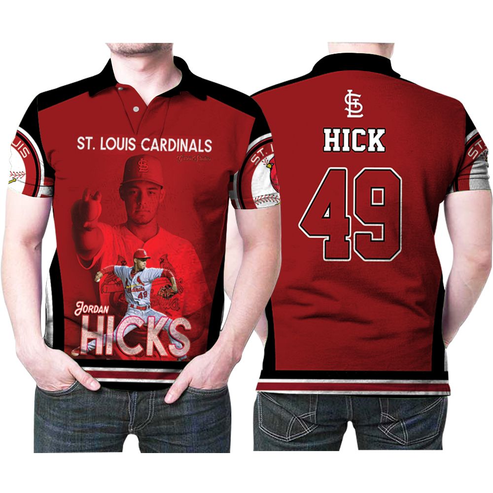 St Louis Cardinals Jordan Hicks 49 Great Player Mlb Baseball Hicks Lovers Polo Shirt