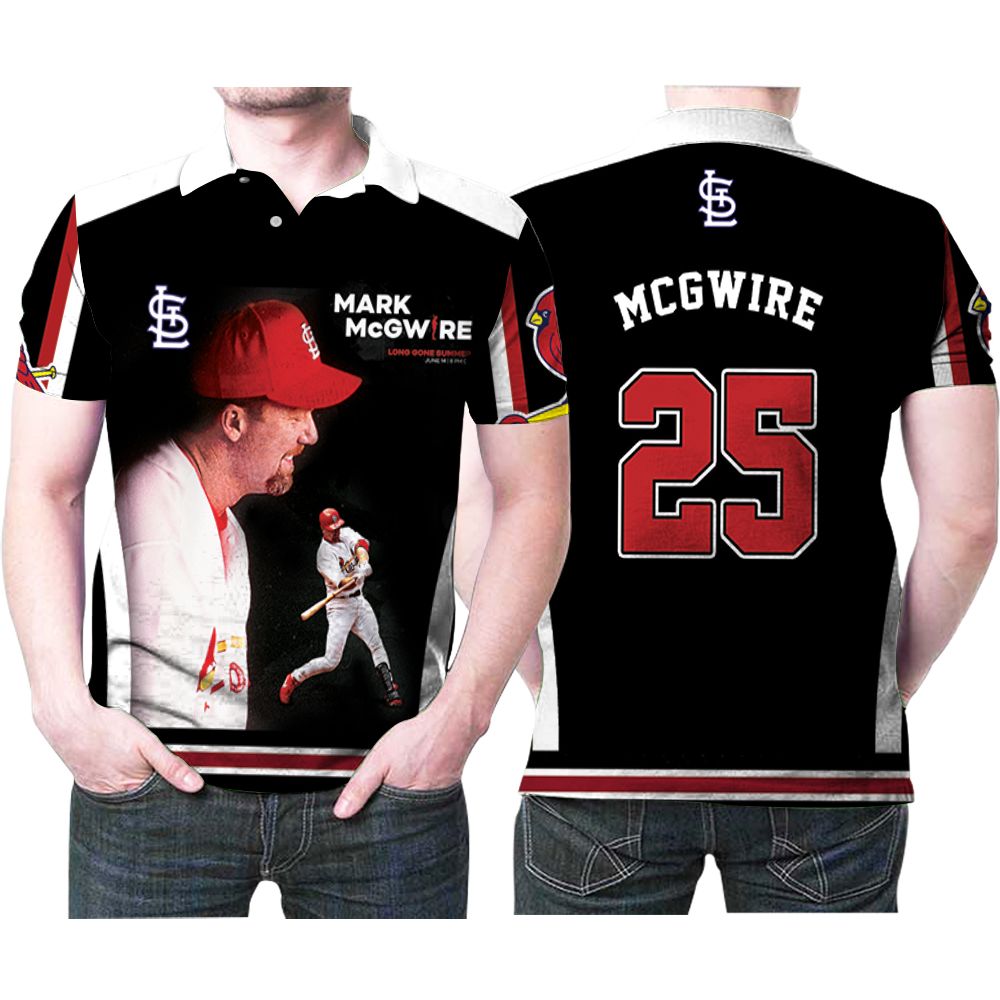 St Louis Cardinals Mark Mcgwire 25 Legend Player Mlb Baseball Team Polo Shirt