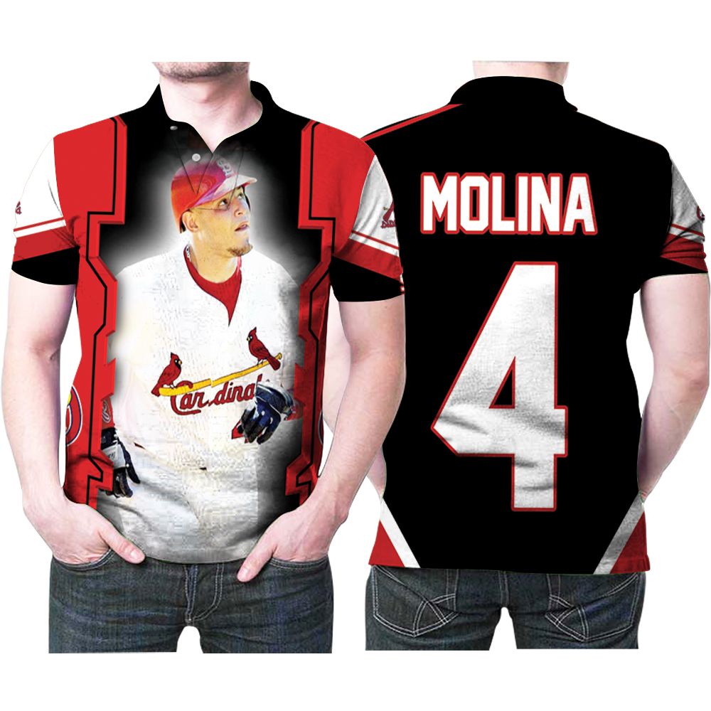 St Louis Cardinals Yadier Molina 4 Best Players Mlb Baseball Team Polo Shirt