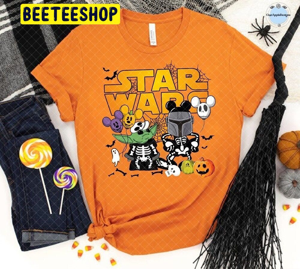 Star Wars Disney Skeleton And Pumpkin Halloween Unisex T-Shirt