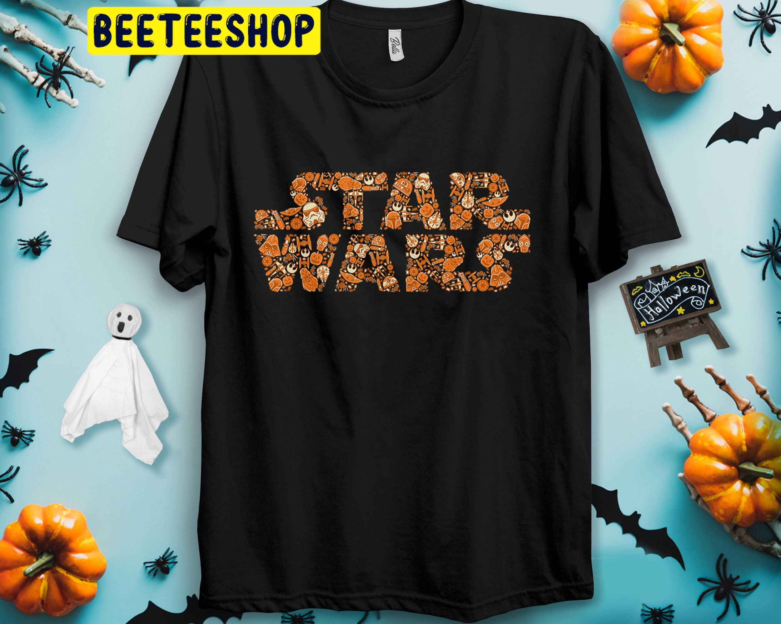 Star Wars Logo Pumpkins In The Galaxy Halloween Unisex T-Shirt