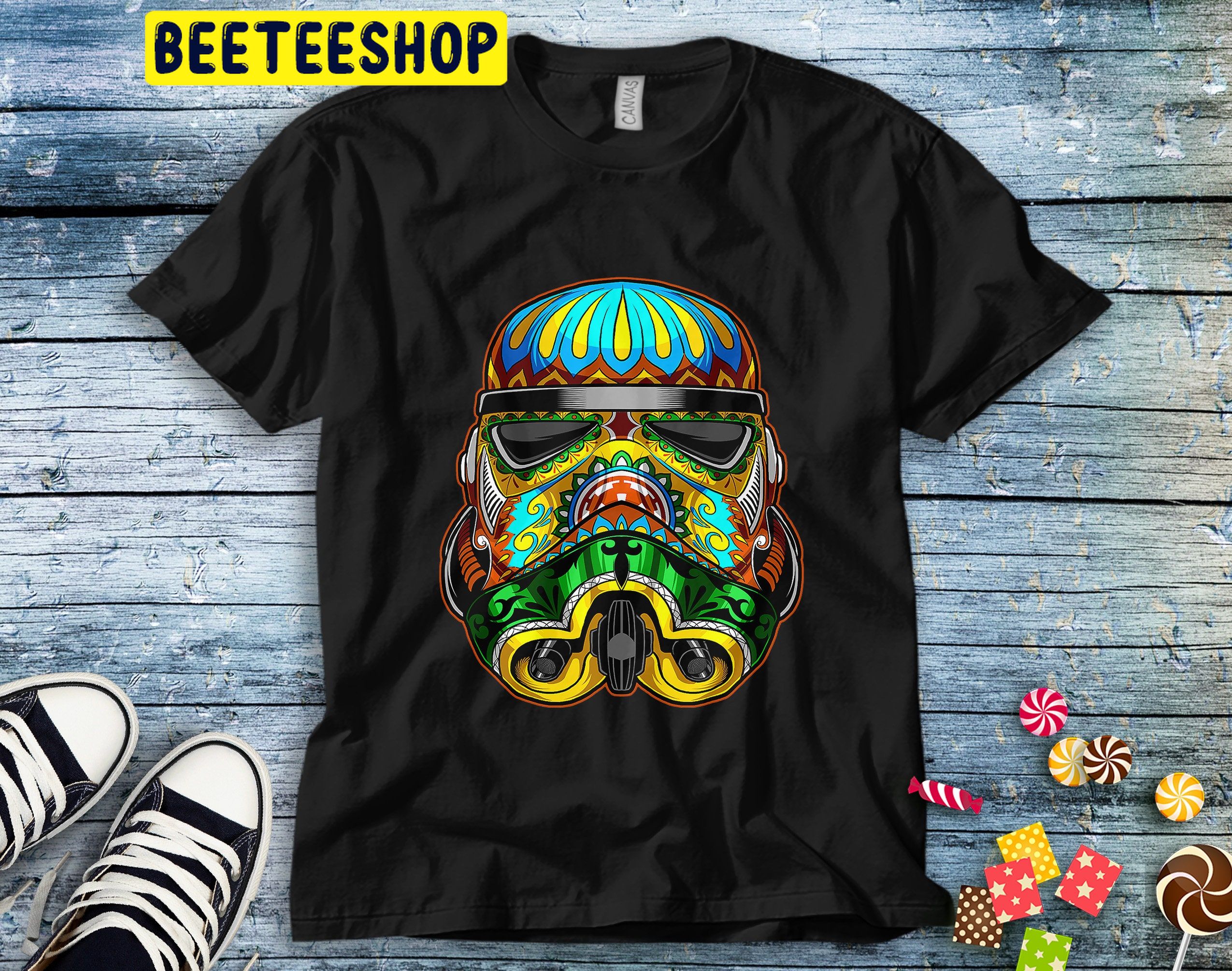 Star Wars Stormtrooper Ornate Sugar Skull Graphic Halloween Unisex T-Shirt