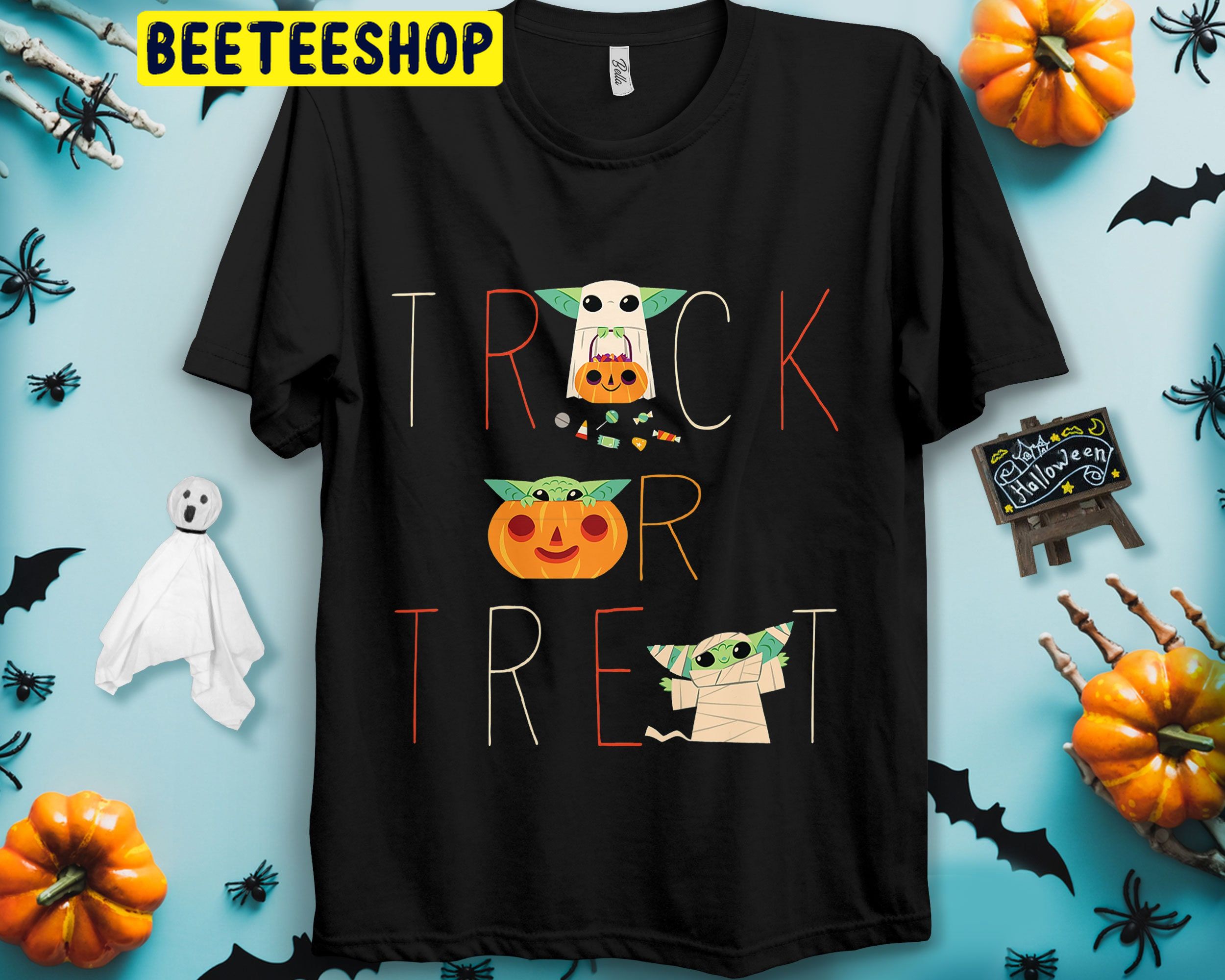 Star Wars The Mandalorian Grogu Trick Or Treat Halloween Unisex T-Shirt