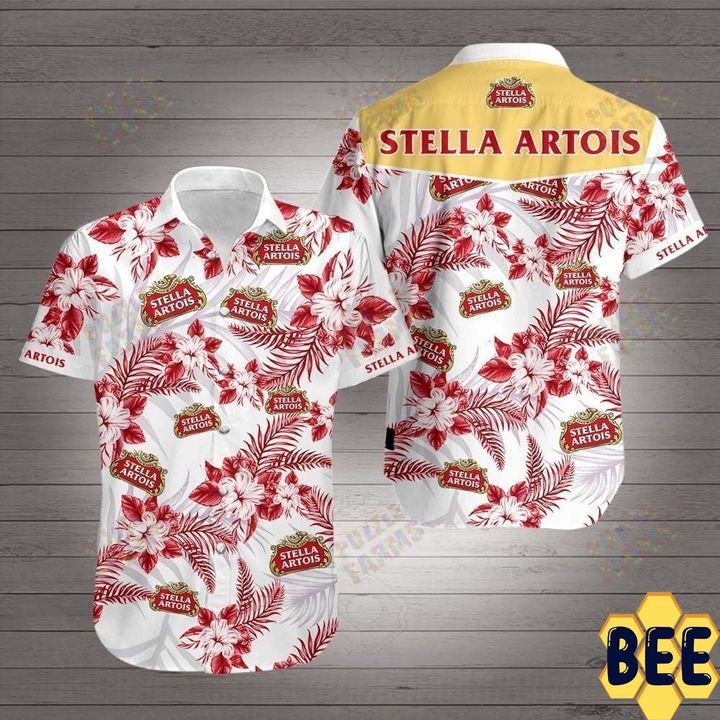 Stella Artois Tropical Flower Trending Hawaiian Shirt