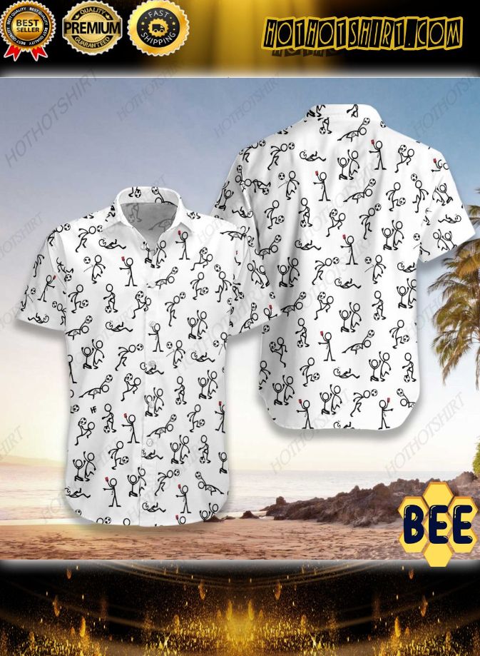 Stickfigures Playing Soccer Trending Hawaiian Shirt