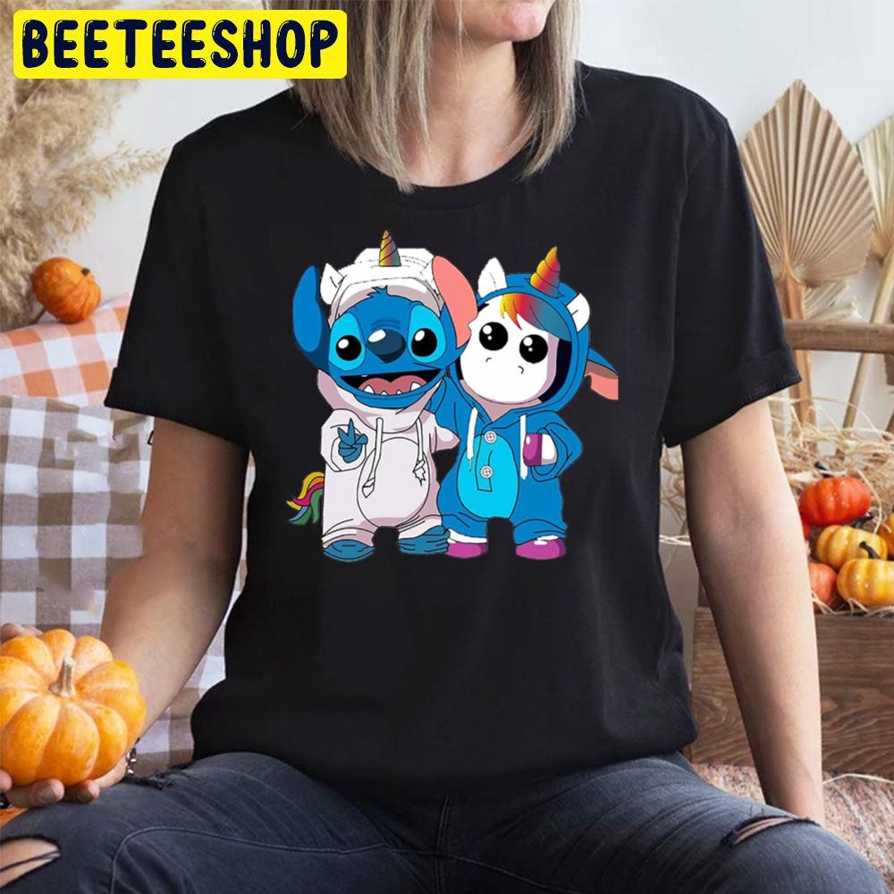 Stitch And Unicorn Halloween Trending Unisex T-Shirt