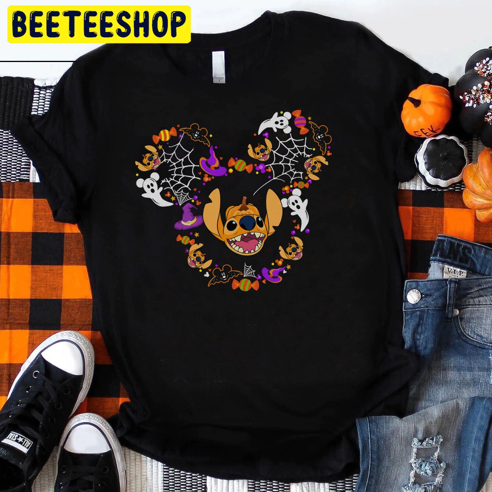 Stitch Mickey Ear Halloween Trending Unisex Shirt