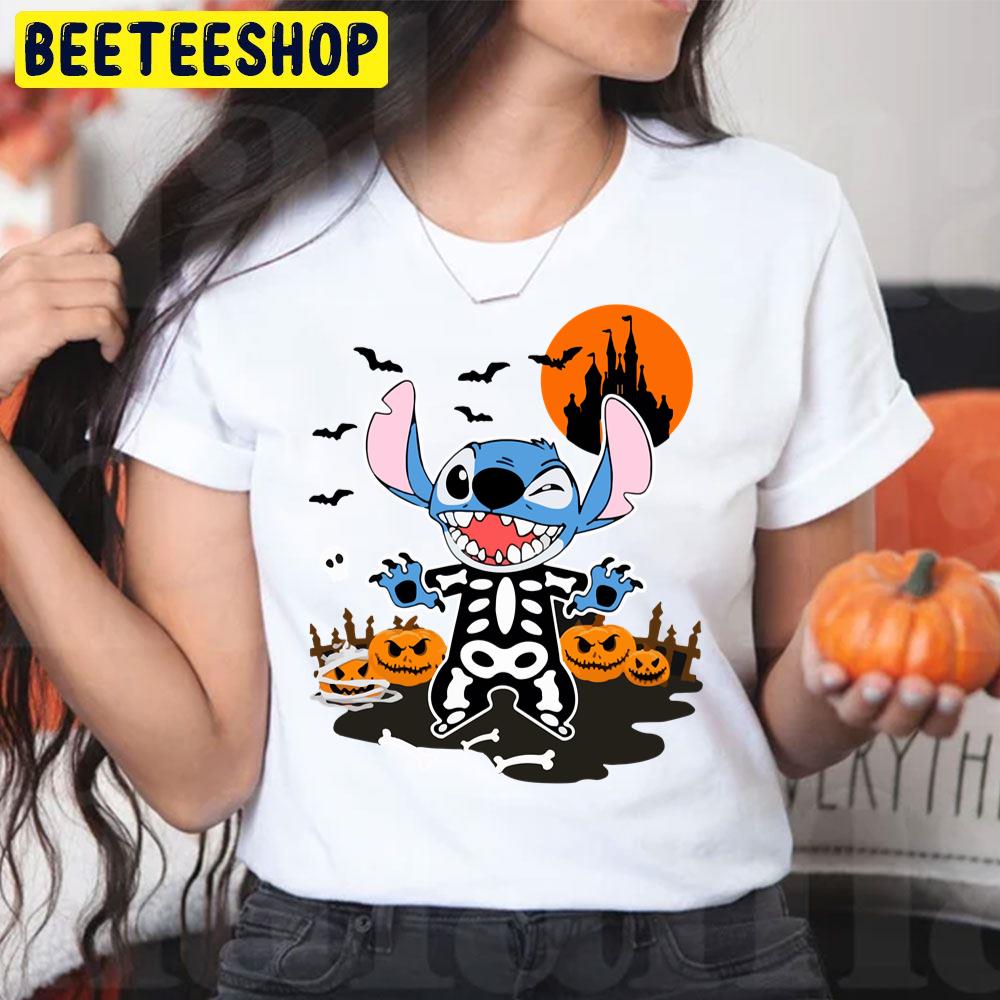 Stitch Skeleton Halloween Night Trending Unisex T-Shirt