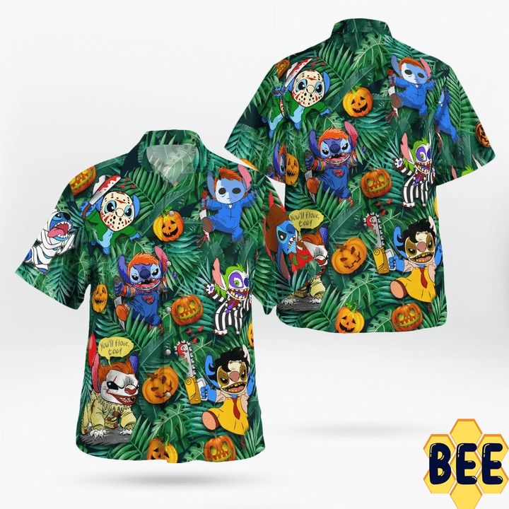 Stitch Tis The Season To Be Scared Halloween Trending Hawaiian Shirt