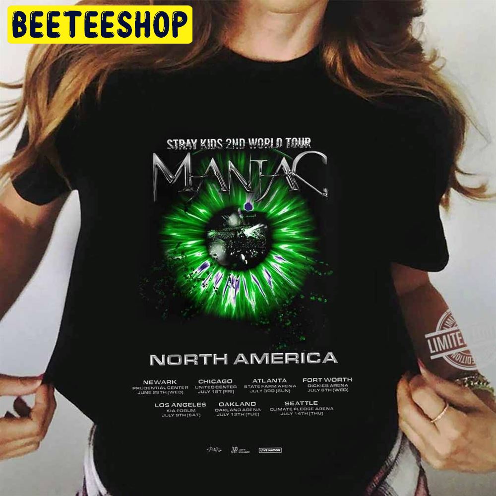 Stray Kids 2nd World Tour Maniac In The 2022 Tour North America Unisex T-Shirt