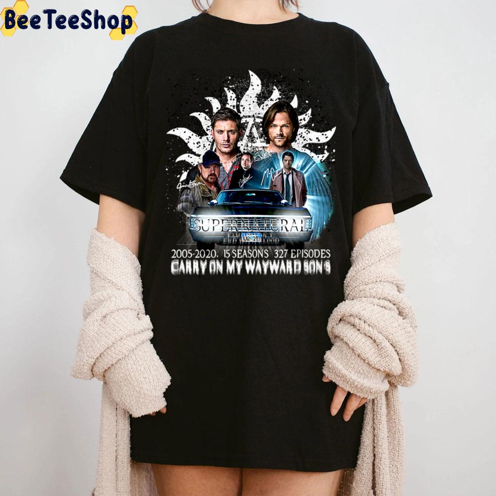 Supernatural 2002 2020 15 Seasons 327 Episodes Carry On My Wayward Son’s Unisex T-Shirt