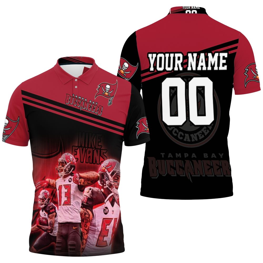 Tampa Bay Buccaneers 13 Mike Evans Personalized 3D All Over Print Polo Shirt