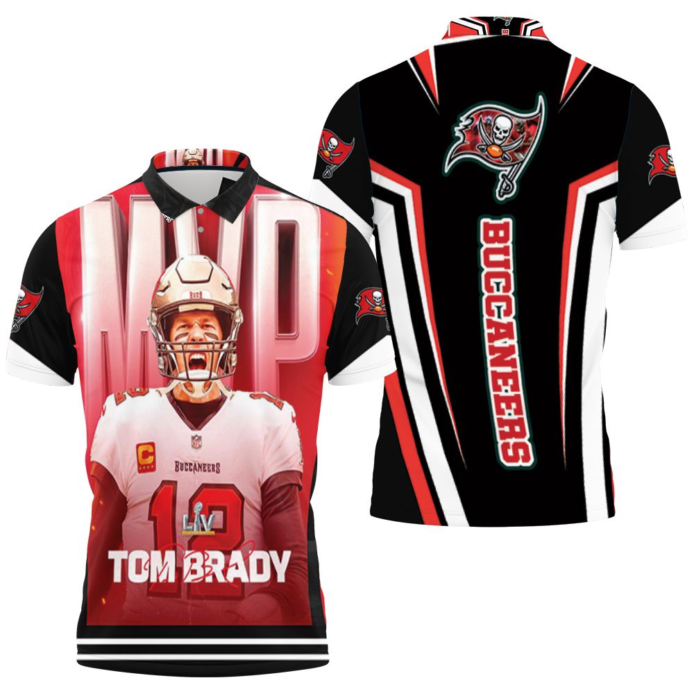 Tampa Bay Buccaneers 2021 Super Bowl Champions Tom Brady Mvp 3D All Over Print Polo Shirt