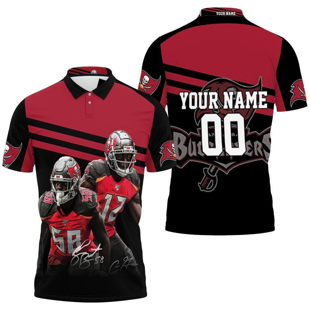 Tampa Bay Buccaneers Kwon Alexander Tom Brady Signed Personalized 3D All Over Print Polo Shirt