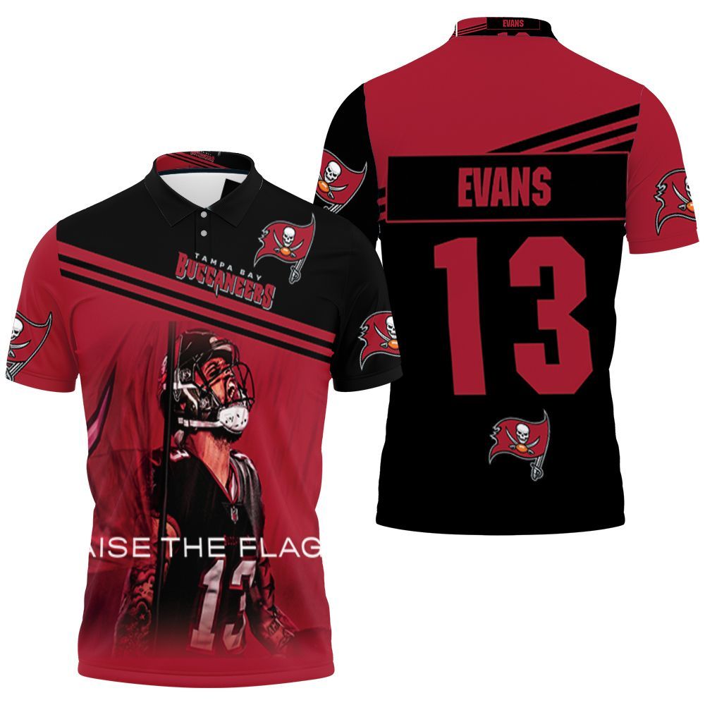 Tampa Bay Buccaneers Mike Evans Raise The Flag 3D All Over Print Polo Shirt