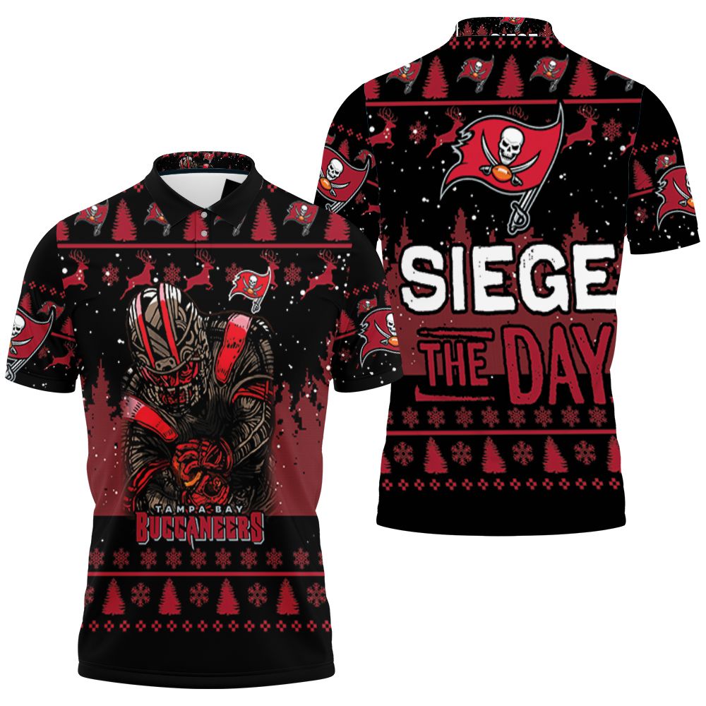 Tampa Bay Buccaneers Siege The Day Christmas 3D All Over Print Polo Shirt