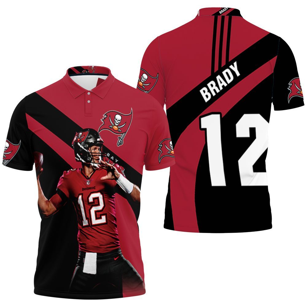 Tampa Bay Buccaneers Tom Brady Throw Ball 3D All Over Print Polo Shirt