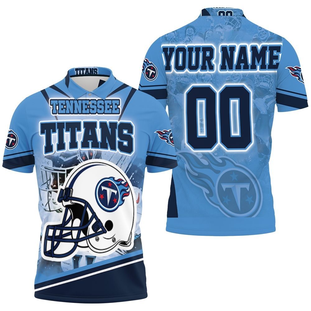 Tennessee Titans Helmet Afc South Division Champions Super Bowl 2021 Personalized 3D All Over Print Polo Shirt