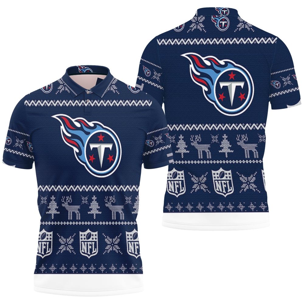 Tennessee Titans Nfl Ugly Sweatshirt Christmas 3D All Over Print Polo Shirt