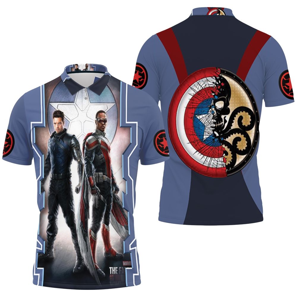 The Falcon And The Winter Soldier Fight Side By Side 3D All Over Print Polo Shirt