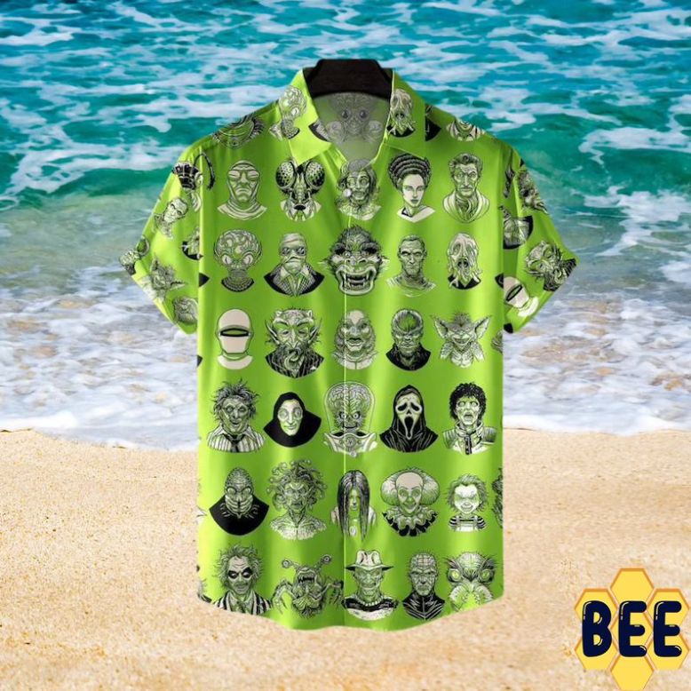 The Monsters Horror Character Face Halloween Trending Hawaiian Shirt