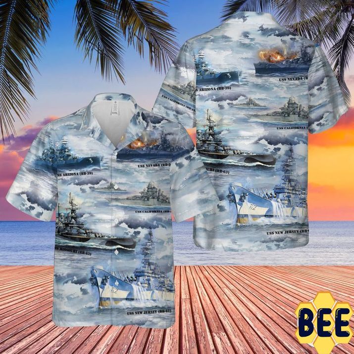 The Naval Battleships Of World War Ii Us Navy Trending Hawaiian Shirt