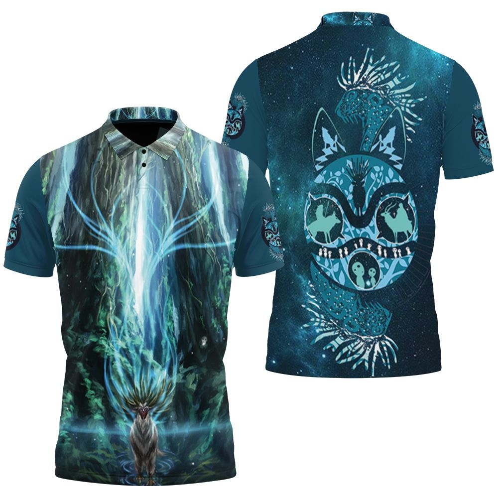 The Power Of Jungle God Shishigami Showing Up In The Forest 3D All Over Print Polo Shirt