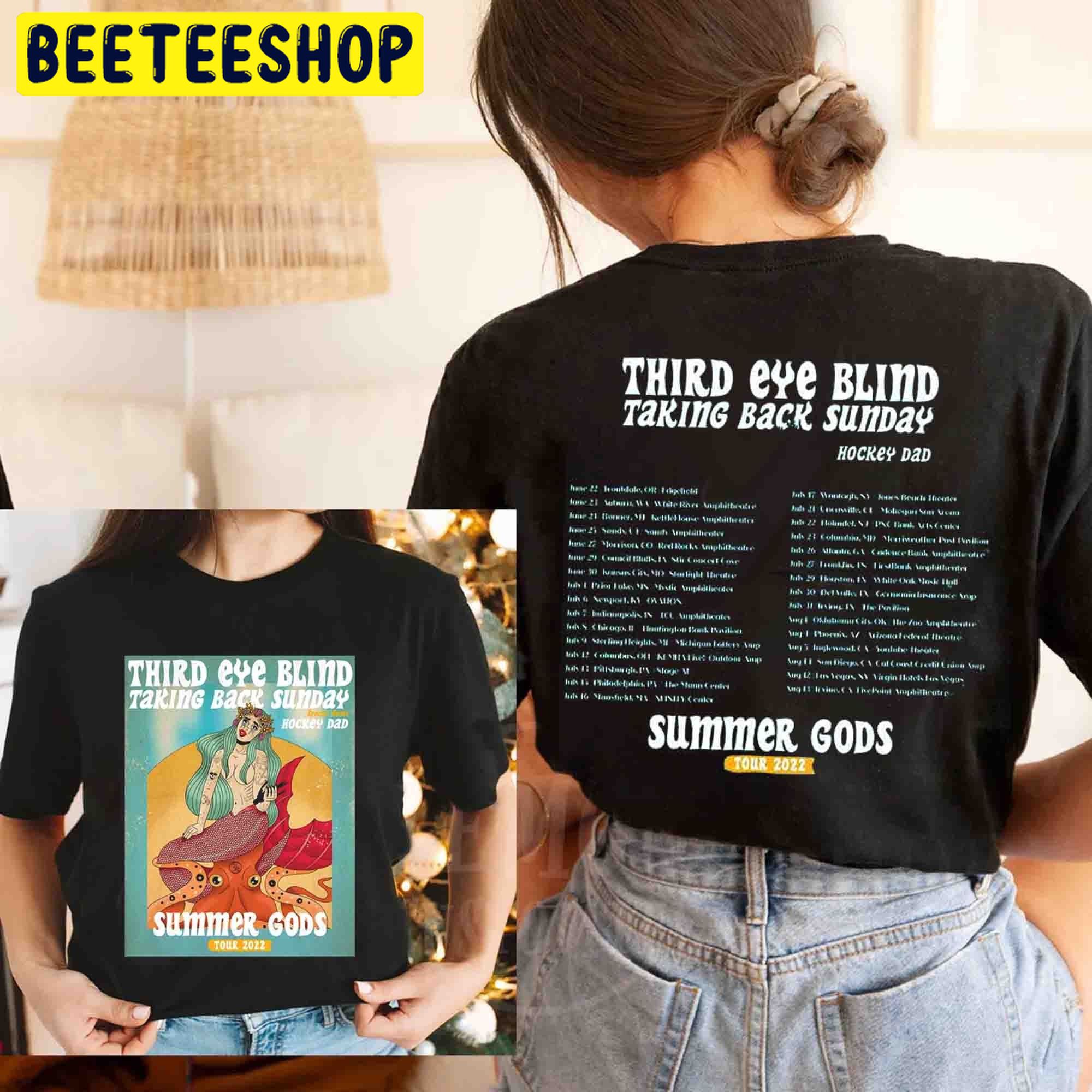 Third Eye Blind Summer Gods Tour 2022 And Date Double Side Unisex T-Shirt