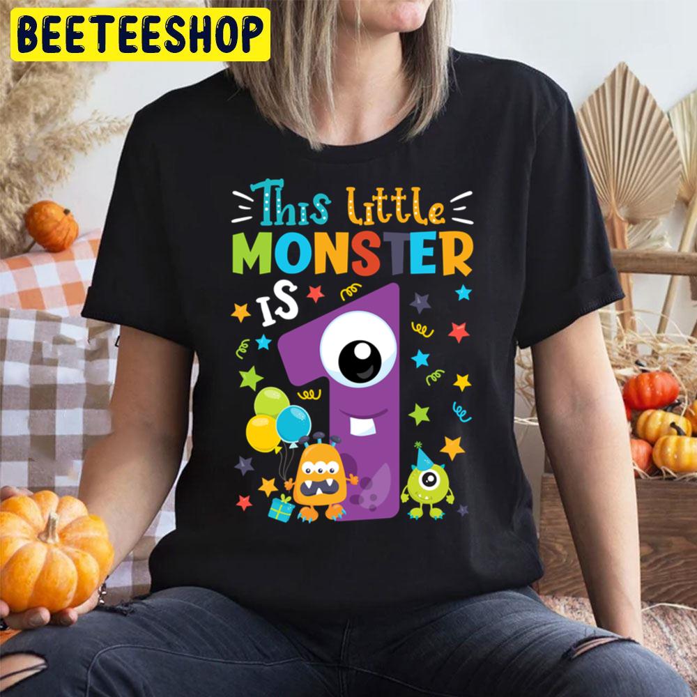 This Little Monster Is 1 Years Old Halloween Birthday Trending Unisex T-Shirt