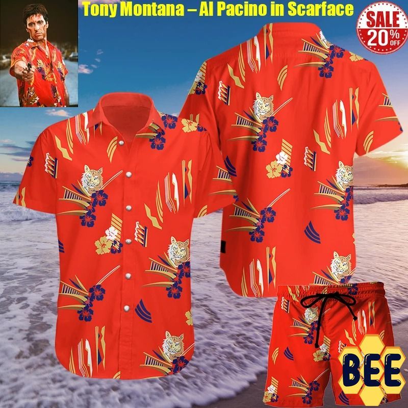 Tony Montana The Godfather Tropical Flower Trending Hawaiian Shirt