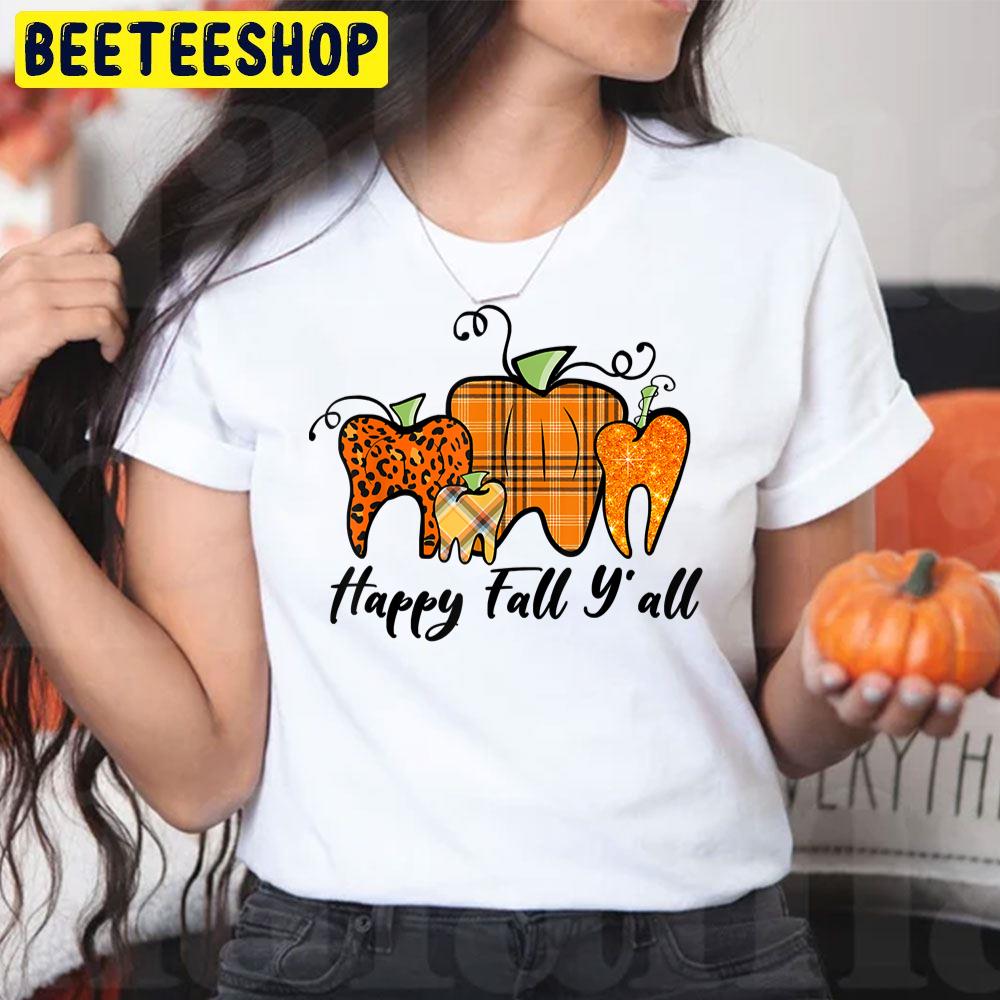 Tooth Pumpkin Happy Fall Y’all Halloween Trending Unisex T-Shirt