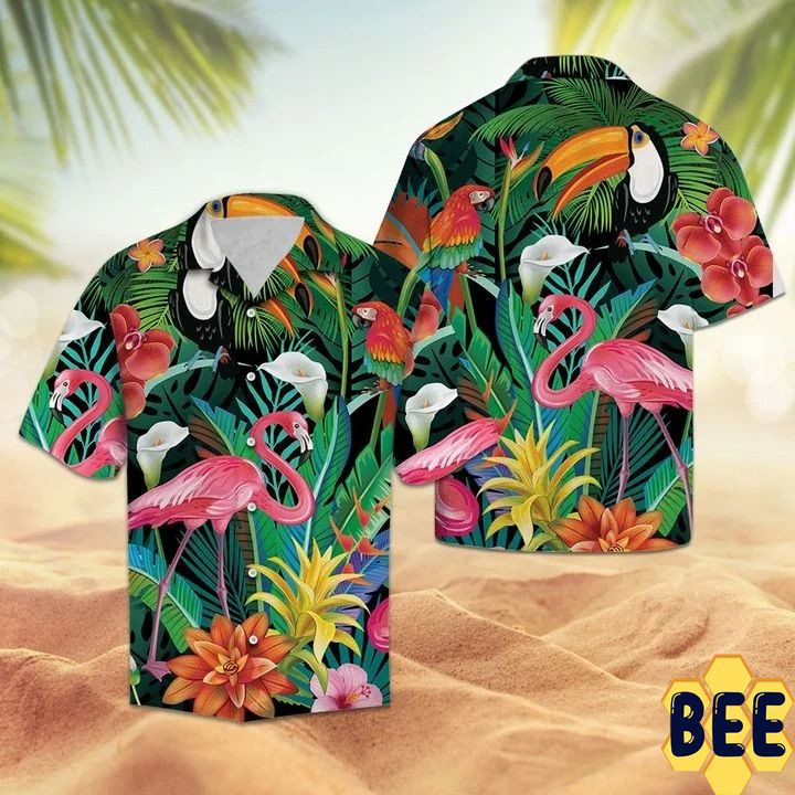 Tropical Bird Flamingo Trending Hawaiian Shirt