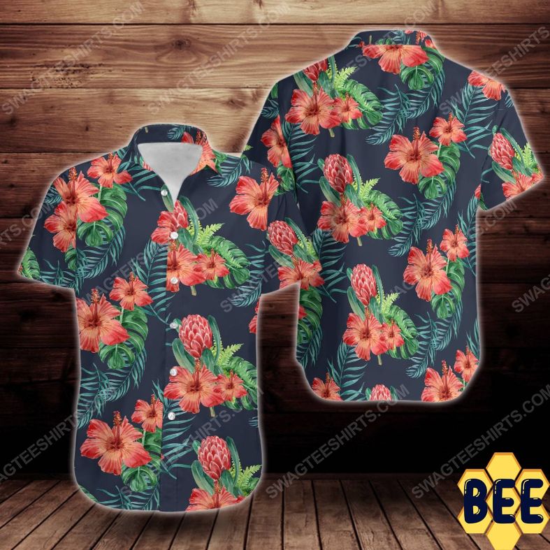 Tropical Summer Hibiscus Flower Trending Hawaiian Shirt