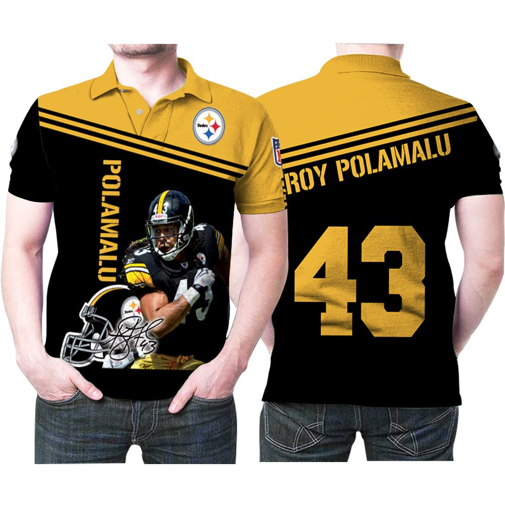 Troy Polamalu Pittsburgh Steelers 43 Legend Signed 3D All Over Print Polo Shirt