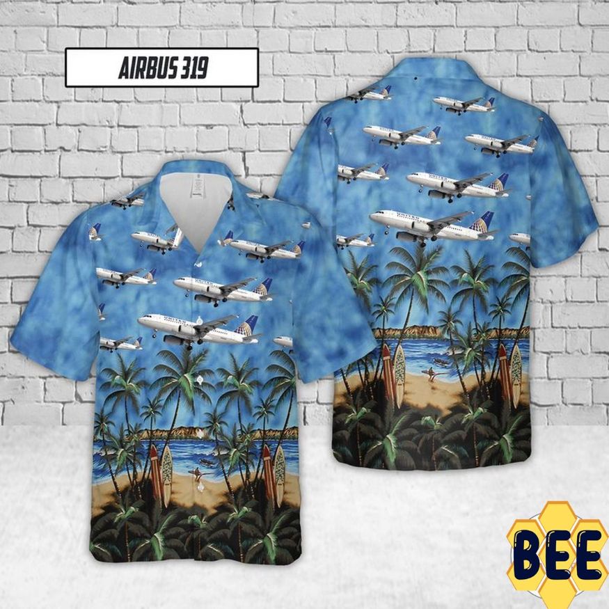 United Airlines Airbus 319 Trending Hawaiian Shirt