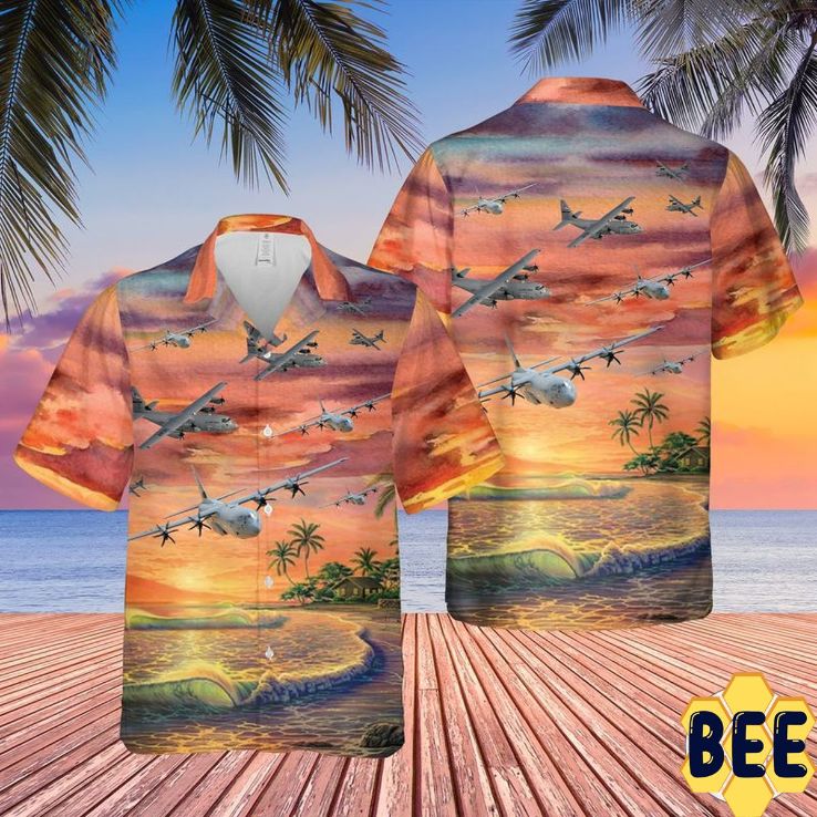 United States Air Force Lockheed Martin C-130j Super Hercules Trending Hawaiian Shirt