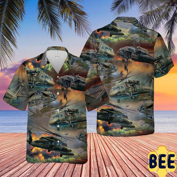 United States Army Sikorsky Uh-60 Black Hawk Helicopter Trending Hawaiian Shirt