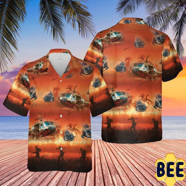 United States Army War Huey Helicopter Trending Hawaiian Shirt