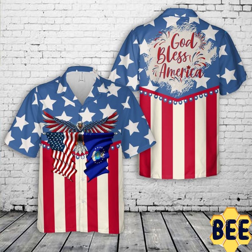 Us Air Force God Bless America 4th Of July Trending Hawaiian Shirt