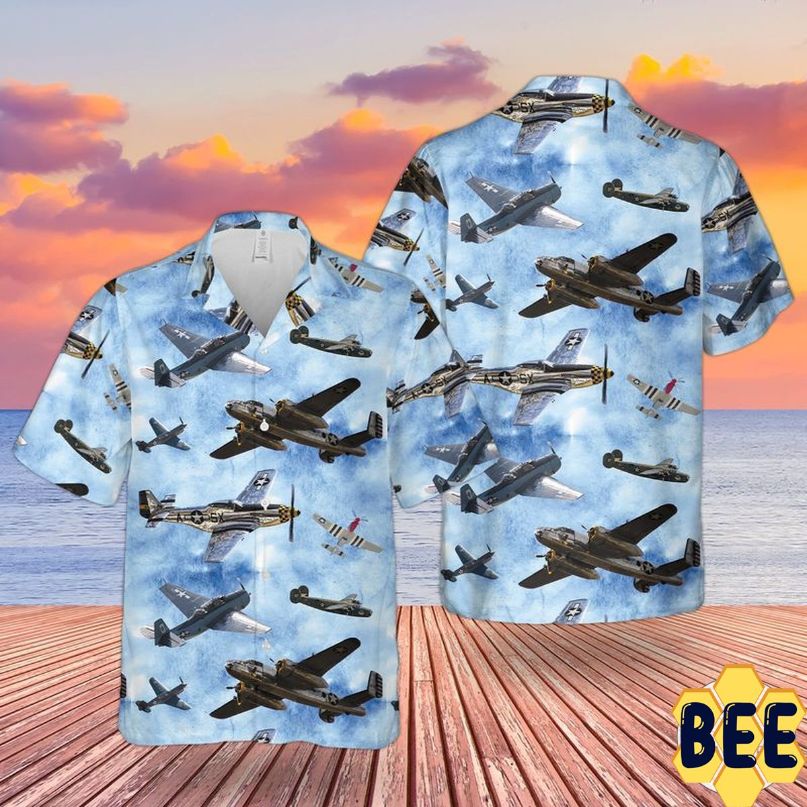 Us Airforce Ww Ii Airplanes Trending Hawaiian Shirt