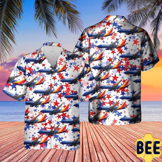 Us Airlines 3 Boeing 737-7h4 4th Of July Trending Hawaiian Shirt