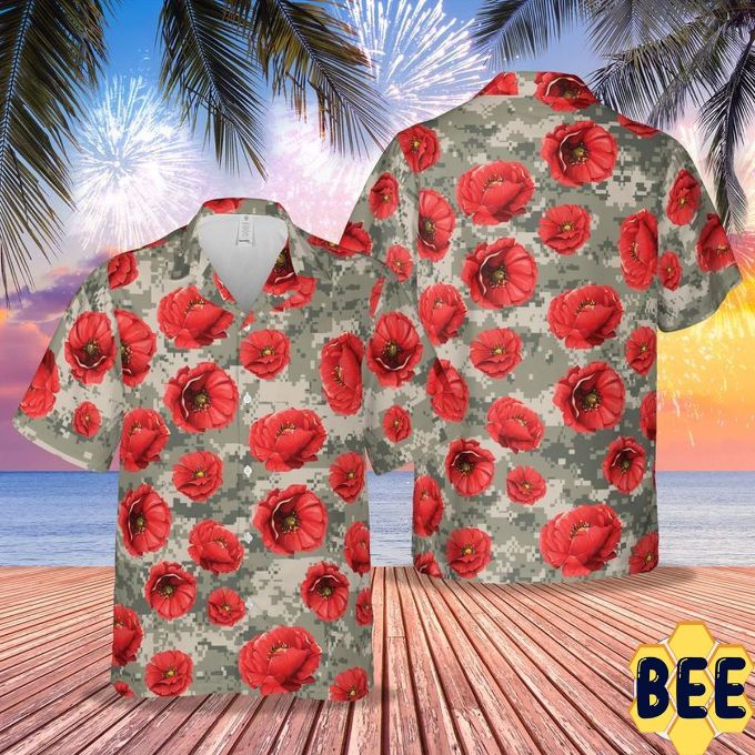 Us Army Poppy Flower Trending Hawaiian Shirt