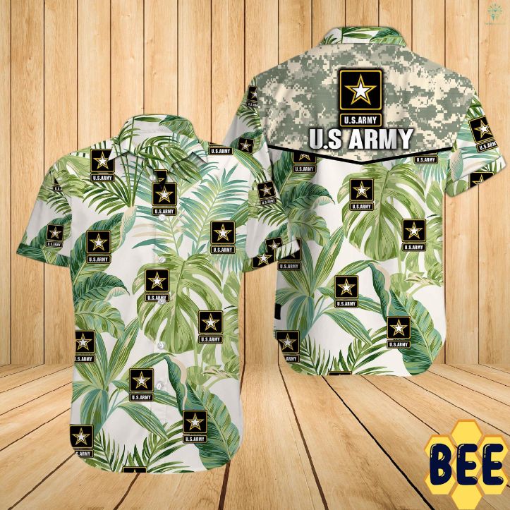 Us Army Tropical Flower Trending Hawaiian Shirt